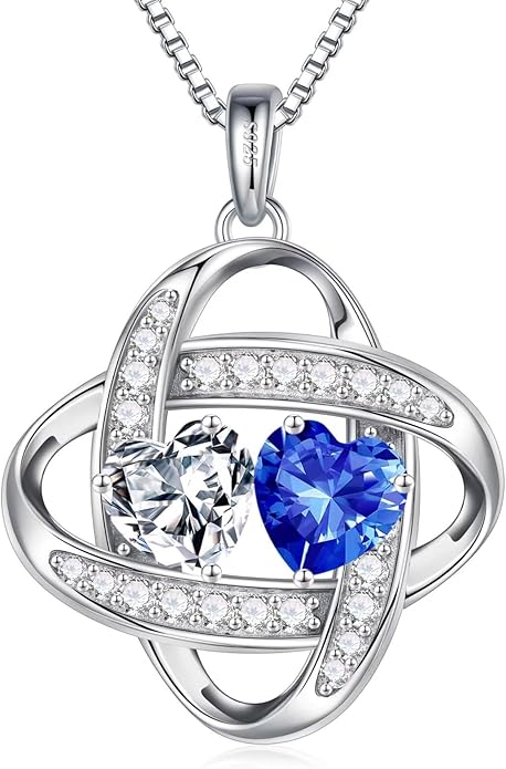 Iefil Valentines Day Gifts for Her - 925 Sterling Silver Love Knot Necklace, Anniversary Birthday Jewelry Gifts for Wife Girlfriend Mom