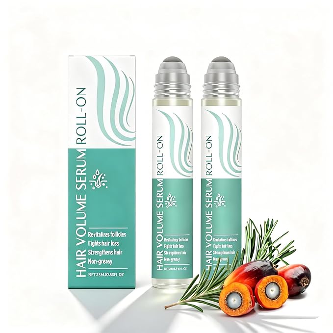 Hair Growth Serum Roll-On | Blend with 3% Rosemary, 3% Redensyl, 2% AnaGain, Biotin & Niacinamide | Leave-In, Fast Absorbing | For Thinning Hair & All Hair Types (Pack of 2, 0.85 Fl Oz Each)