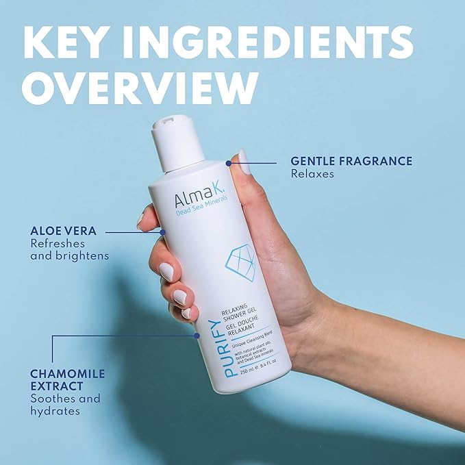 ALMA K Relaxing Shower Gel - Nourishing Women and Men's Body Wash - Skincare with Dead Sea Minerals, Avocado Oil - White Tea and Neroli Scent - 8.4 oz (Pack of 2)