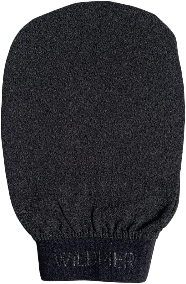 Wildpier Ultimate Deep Exfoliating Glove Mitt Body Scrub for Bath Shower Spa Hand Exfoliator Gloves, Dead Skin Cell Remover, Plant Based Deep Exfoliation Scrubber, Black