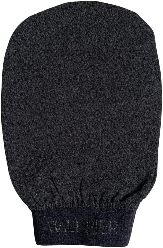 Wildpier Ultimate Deep Exfoliating Glove Mitt Body Scrub for Bath Shower Spa Hand Exfoliator Gloves, Dead Skin Cell Remover, Plant Based Deep Exfoliation Scrubber, Black