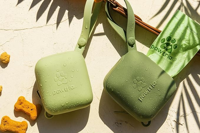 Pawtria Silicone Walk Duo Set: Treat Case + Poop Bag Holder