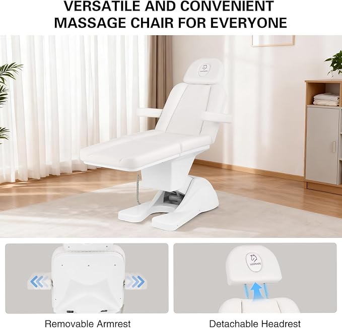 Electric Tattoo Chair with 3 Motors for Esthetician, Height Adjustable Facial Bed for Client, 660Lbs Capacity Facial Massage Bed for Beauty Spa