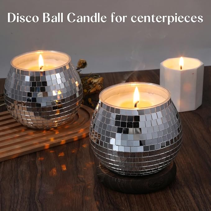 6 PCS Disco Ball Vase, Candle Holder 3.9X3.74 Inch Multifunctional Pencil Cup Disco Flower Vase Centerpieces for Wedding Centerpieces,Birthday,Office,Bedroom Classroom Decor