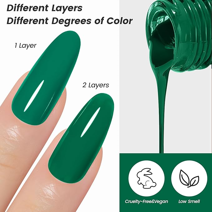 YTD Likomey Bright Green Gel Nail Polish,15ml Salon Home DIY Nail Art Manicure and Pedicure Fall Winter Soak Off UV Color Varnish,CS360