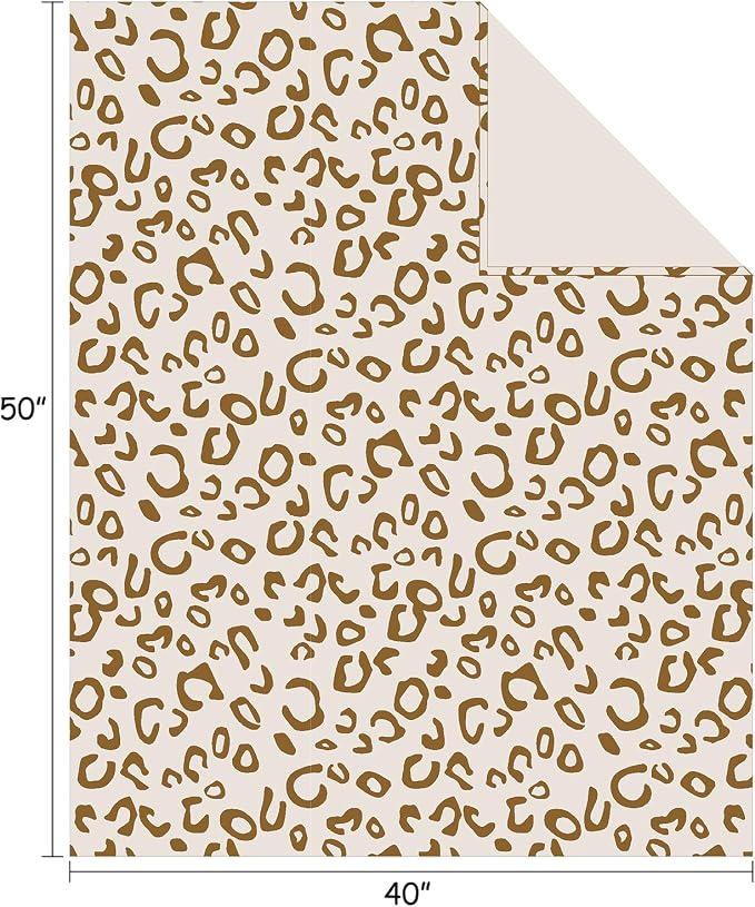 Flannel Fleece Leopard Print Throw Blanket Super Soft Lightweight Fluffy Throw for Couch, 40"X50",Brown