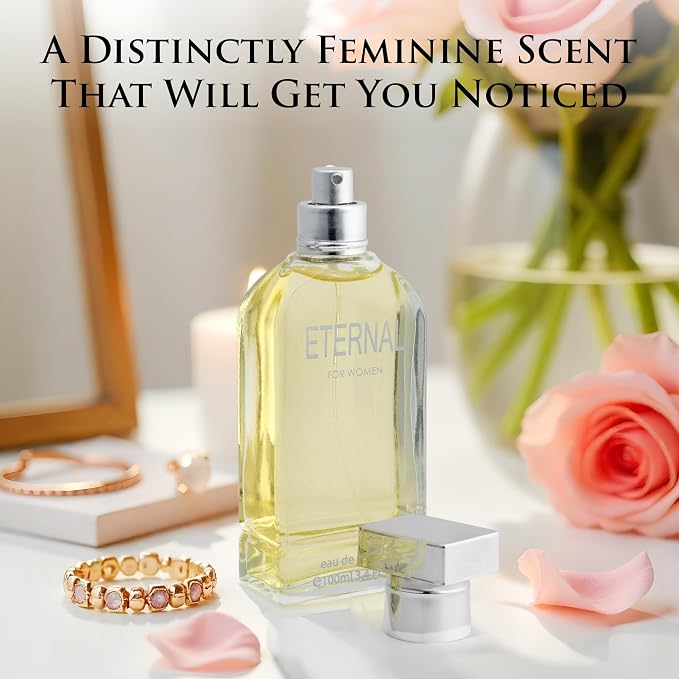 Eternal for Women - 3.4 Fluid Ounce Eau De Parfum Spray Refreshing Mix of Citrus Floral & Musk Fragrances Smell Fresh All Day Long Lovely Gift Occasions, Parfume for Women 100ml Bottle