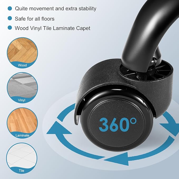 PU Leather Rolling Stool with Back Support Height Adjustable Swivel Stool Chair with Wheels Drafting Chair for Spa Slaon Massage Stable Base Foot Black