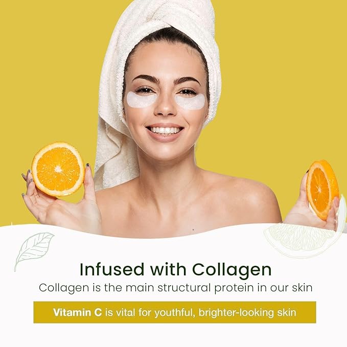Oh K! Eye Mask - Vitamin C - Hydrating Under Eye Patches - Undereye Patches with Niacinamide, Hyaluronic Acid - Anti-Aging Hydrogel Mask - 1 Pair
