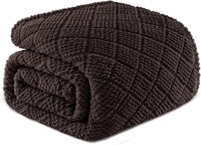 Whale Flotilla Soft Fleece King Size Blanket for Bed, Coffee | Jacquard Waffle Blankets for Home Decor, Lightweight and Cozy, All Season Suitable, 90x104 Inch