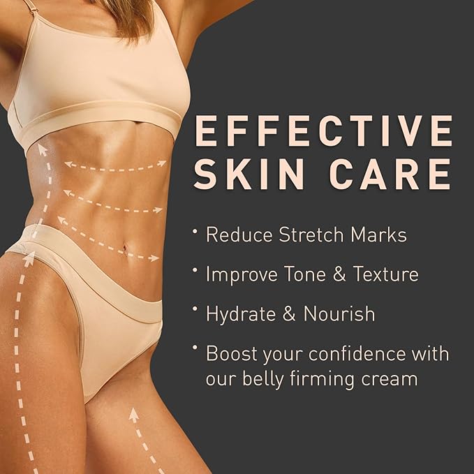 Enaskin Naturals Belly Firming Cream: B Flat Skin Tightening, Cellulite & Stretch Mark Reduction Cream for Stomach, Thighs and Booty - Hydrating Body Lotion for Women & Men - Orange 100 mL