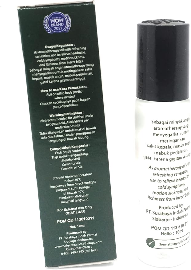Safe Care Roll on Refreshing Oil Aromatherapy, 10 Ml (Pack of 6)