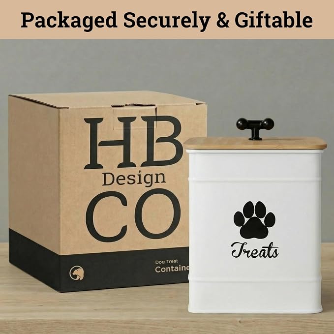 Dog Treat Container Airtight, 6"W x 8"H, Powder Coated, 12 Cup Capacity
