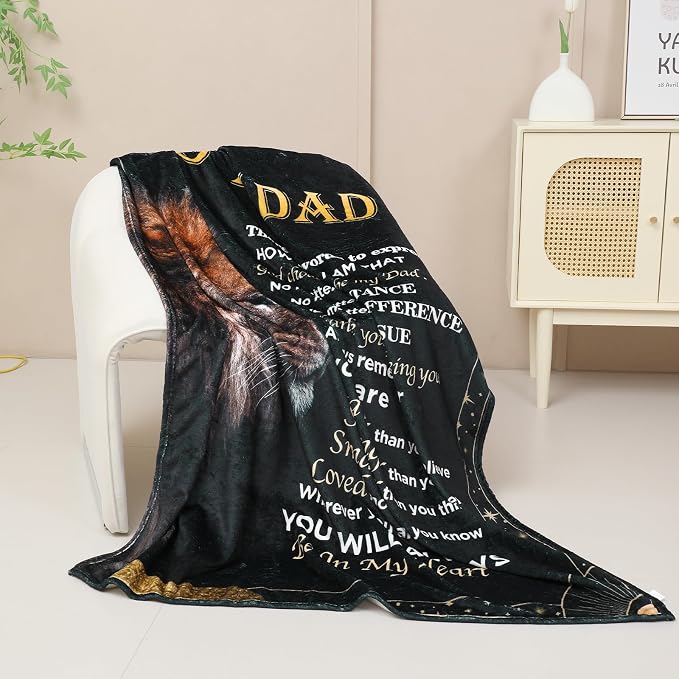 Gift for Dad Birthday Gifts,Fathers Birthday Gifts Ideas Birth-Day for Dad from Daughter,Dads Blanket from Daughter 50”*60”