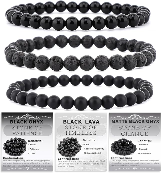 NCB 2.3-Piece 4mm Natural Crystal Gemstone Stretch Bracelets – Handmade Reiki Energy Healing Jewelry for Meditation,Yoga, Unisex