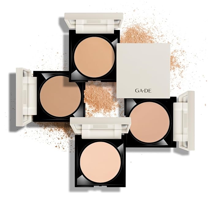 GA-DE Longevity Second Skin Pressed Powder - Face Makeup - Blurs Imperfections and Smooths Fine Lines - 505 Light - 0.39 oz Foundation Powder