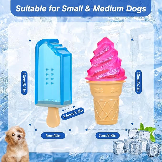 Pawaboo Dog Cooling Chew Toys, 2 Pack Freeze Pet Teething Toys for Cooling
