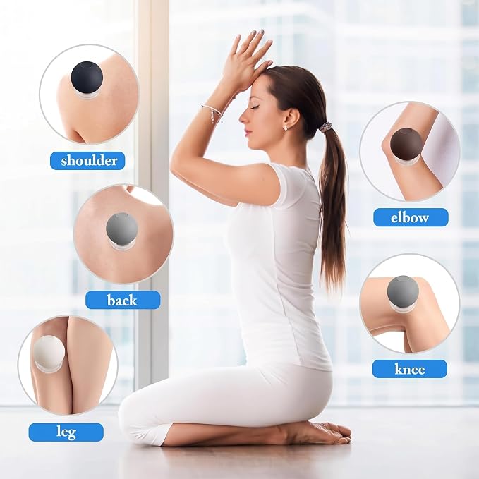 BBTO 4 Pcs Glass Facial Cupping Set Silicone Vacuum Suction Massage Cups Skin Tightening Therapy for Face Body Eyes Back Shoulder Pain (Classic)