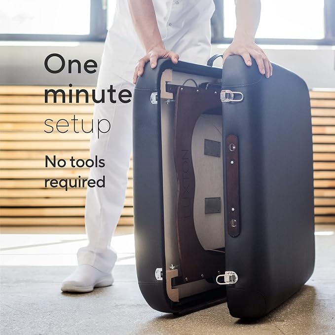 Premium Memory Foam Massage Table - Rolling Travel Case, Washable Sheets, Thicker & Wider