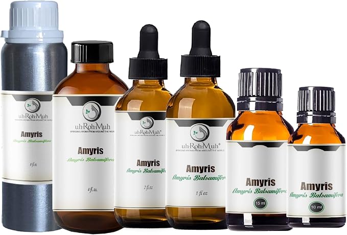 Amyris Essential Oil – 100% Natural Steam-Distilled Amyris Balsamifera Oil from Haiti – Warm Woody Balsamic Aroma for Diffusers, Candles, Perfumes, Massage Blends, Skincare & Aromatherapy – 15 ml