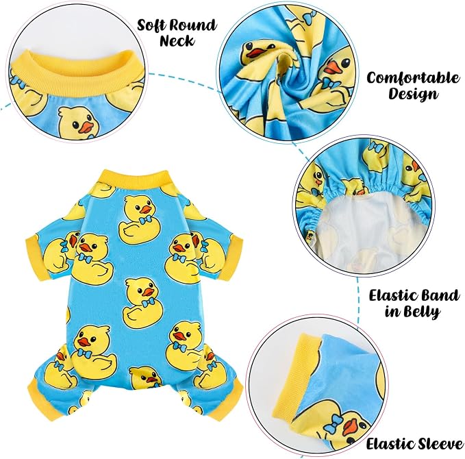 4 Pack Dog Pajamas Soft Lightweight Dog Recovery Suit Onesie Clothes for Small Medium Large Female Pet Boys Girls Dogs Cats