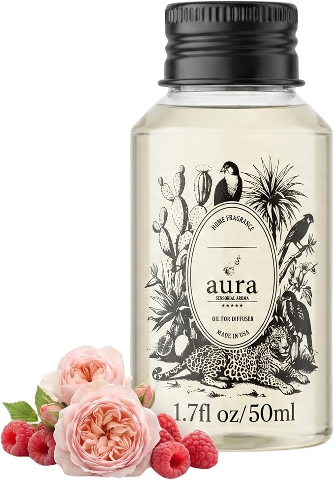 A U R A - Maddalena Fragrance Oil for Waterless Scent Diffuser - Inspired by J. Malone Tudor Rose | 1.7 fl oz / 50 ml Essential Oil Blend for Aromatherapy & Hotel Collection Diffuser