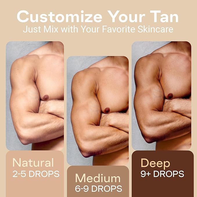 Self Tanning Drops Kit with Mixing Palette – Made in Korea with Natural Ingredients, Aloe Leaf Juice & Hyaluronic Complex Face & Body Non-Toxic, Fragrance-Free, Sunless Bronzing Glow (pink)