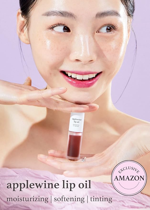 NOONI Korean Vegan Lip Oil - Applewine, 0.12 Fl. Oz. + Korean Lip Oil - Appleginseng, 0.12 Fl. Oz. Bundle