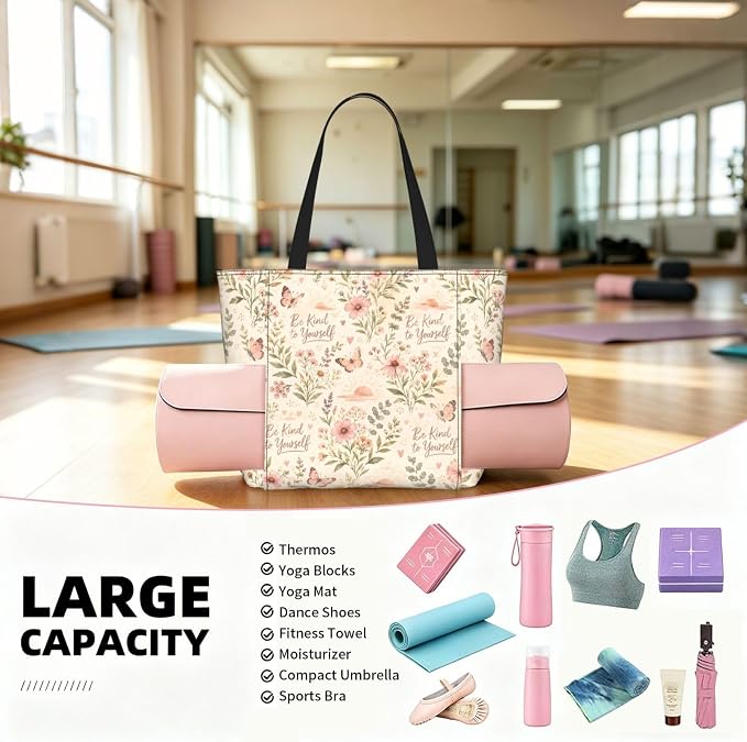 Christian Cross Jesus God Yoga Mat Bag for Women with Mats Bags Carrier Carryall Canvas Tote with Zipper Pocket, Polyester Gym Bag for Yoga Pilates Beach Travel Fitness Workout Gifts for Yoga Lovers