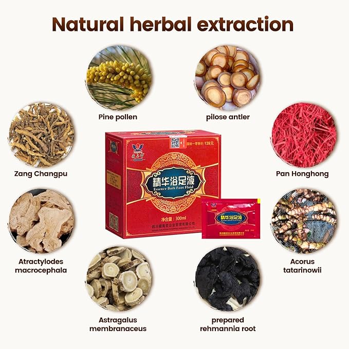 ZangAoTang Herbal Foot Soak - 30 Sachets (300ml) | Plant-Based Formula for Odor Control & Itch Relief | Tibetan Herbal Blend to Support Circulation & Relaxation