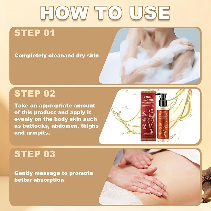 Magic luxury body oil, Magic Body Firming Oil – 3.38 FL OZ Hydrating & Tightening Oil for Women | Fast-Absorbing, Non-Greasy, Natural Ingredients | After-Shower Skin Care & Spa Gift