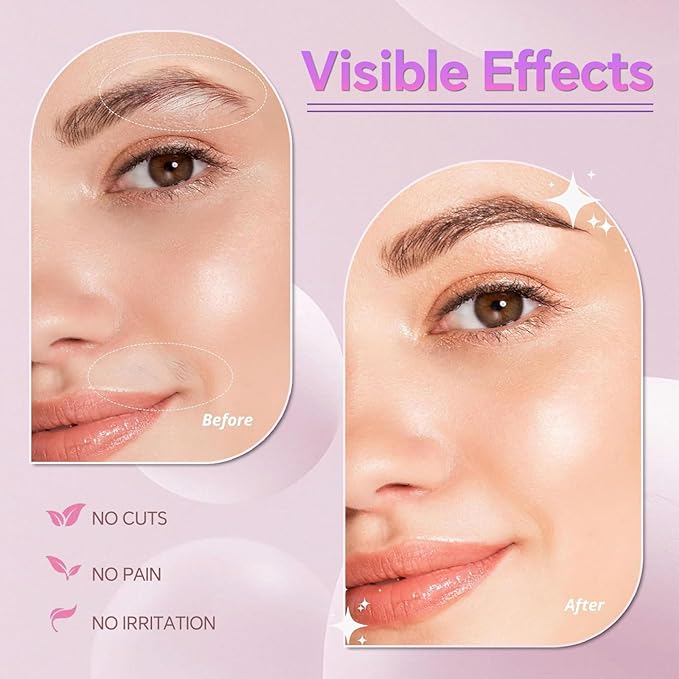 Nose Hair Trimmer for Women, 4-in-1 Electric Eyebrow Trimmer with LED Display, Painless & Waterproof Facial Hair Removal, USB-C Rechargeable Hair Shaver Razor for Nose Ear Eyebrow Peach-Fuzz Lips Chin