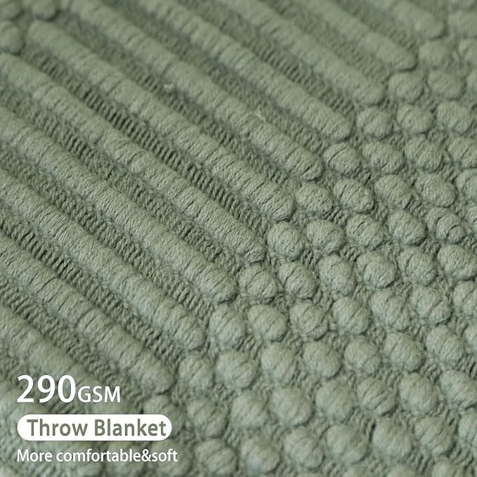 Blagic Soft Knitted Throw Blanket for Couch and Bed,Sage Green,60"x80" | Lightweight and Cozy,Farmhouse Boho Blanket with Tassel,Decorative for Living Room,Gifts for Adults,All Season Use