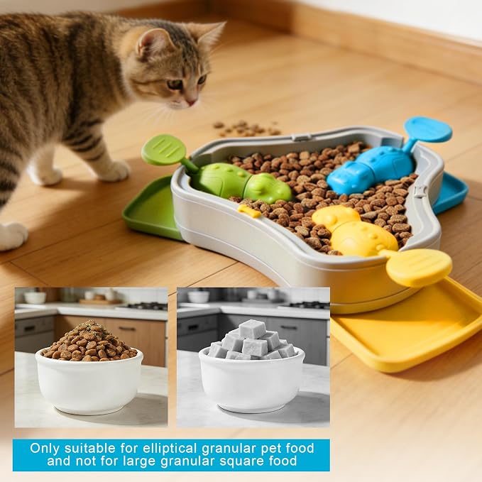 3-in-1 Interactive Dog Treat Dispenser, Multi-Pet-Share Dogs Slow Feeder Dispenser Puzzle, Press-to-Release Dog Puzzles for Smart Dogs, IQ Training and Mental Stimulation Puzzle Toys (Grey)