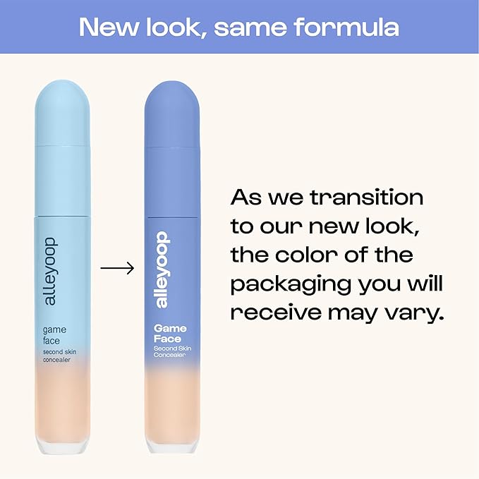Alleyoop Game Face Makeup Concealer - Lightweight, Buildable Under Eye Concealer for Dark Circles, Hydrating Cream Formula for Women with Aloe Stem Cell - Smooth, Crease-Proof Makeup, Energetic