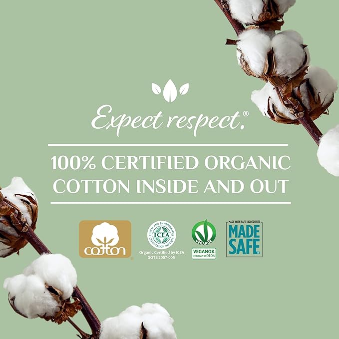 Organyc 100% Certified Organic Cotton Inside and Out Folded Panty Liner, Ultra Thin, Light Flow, 24 Count (Pack of 2)