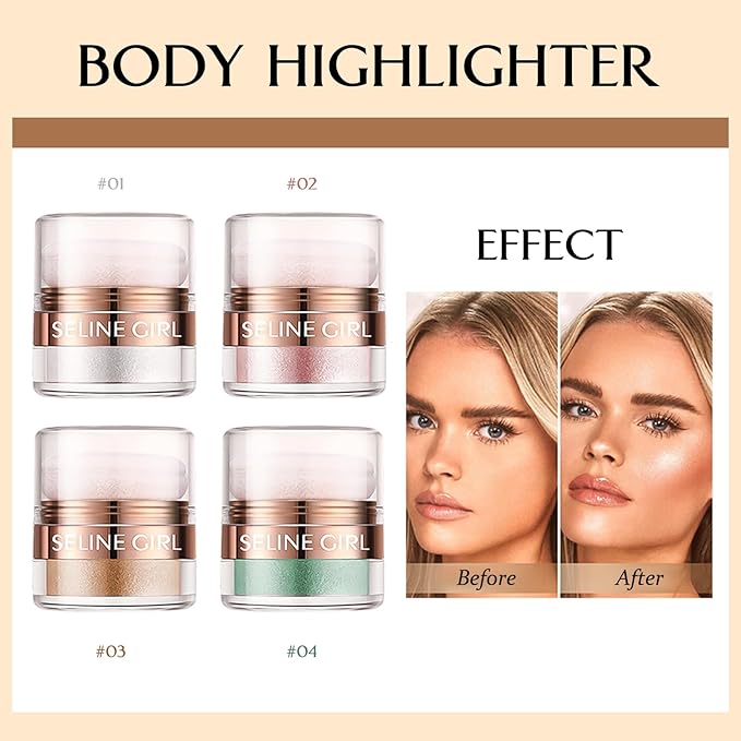 Body Glitter Powder, Face Shimmer Sparkle, Highlight Powder, Multi-Use Body Glitter for Women, Magic Glow Shimmer for Body Face Eyes Makeup #green