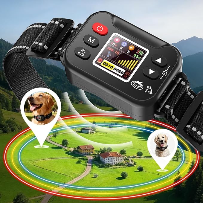Smart GPS Wireless Dog Fence System Collar for Remote Control Pets Boundary