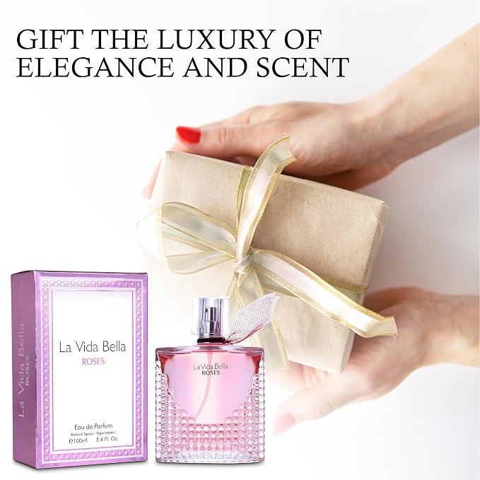 A CENTER La Vida Bella &La Vida Bella Rose Perfume Set for Women - Floral Fragrance Gift Set with Coconut,Vanilla,Patchouli,Floral & Sweet | 3.4 Fl Oz Each Women Perfume Set