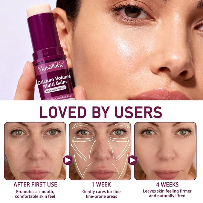 2pcs Calcium Multi Balm Stick, Calcium Volume Multi Balm Stick - Collagen Anti Wrinkle Hydrating & Firming Face Sticks for Eyes, Neck, Face, Helps Reduce Fine Lines, 0.35 ozX2