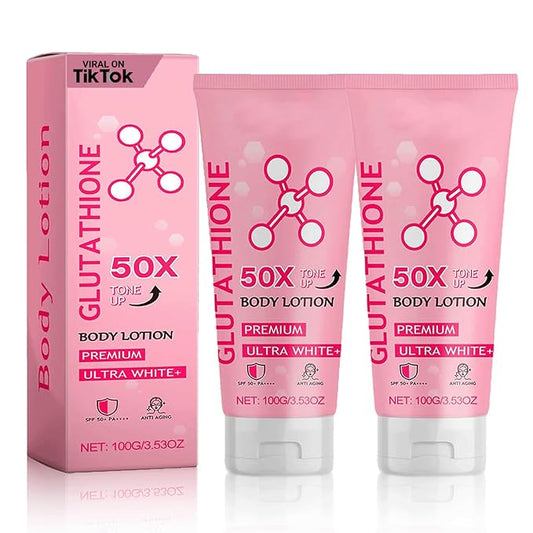 Glutathione 50x Tone Up Body Lotion,Glutathione Body Cream,All Over Body Scented Body Lotion (2, pcs)