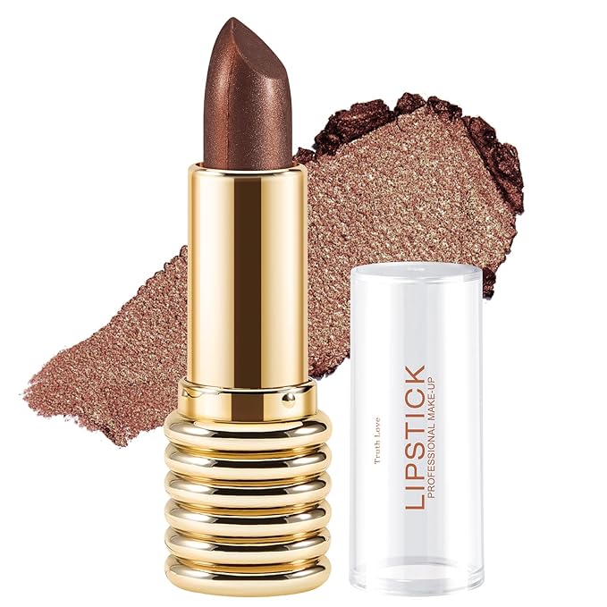 Boobeen Glitter Lipstick for Women Metallic Lip Stick Sparkling Shine Lip Makeup, Bold Smooth Lip Color High Pigment Long Lasting, Creamy Lipstick Full Coverage