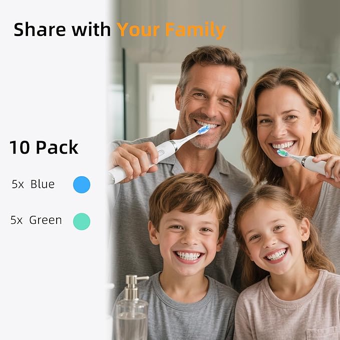 DentaZotic Gum Care Replacement Heads for Philips Sonicare, Electric Toothbrush Replacement Heads for Adults, Soft Bristles, White 10 Pack