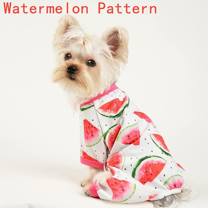 Dog Pajamas for Small Dogs Boy Girl, Dog Clothes Tiny Chihuahua Yorkie Spring Summer Shirt, Cute Puppy Outfit Pjs Jumpsuit Cat Onesie Apparel Pet Clothes