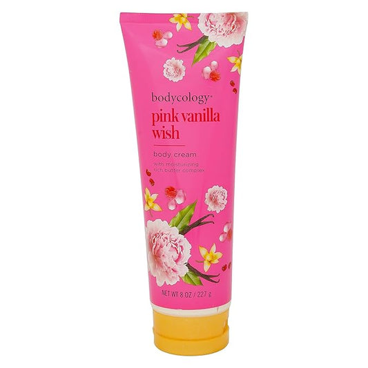 Bodycology Shea Butter Body Cream, Pink Vanilla Wish, 8 oz