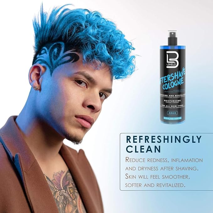 L3 Level 3 After Shave Spray Cologne - Softens Skin - Refreshes and Relieves Face and Skin - Moisturizing Formula Level Three After Shaving, Fresh Scent, 13.5 Fl Oz