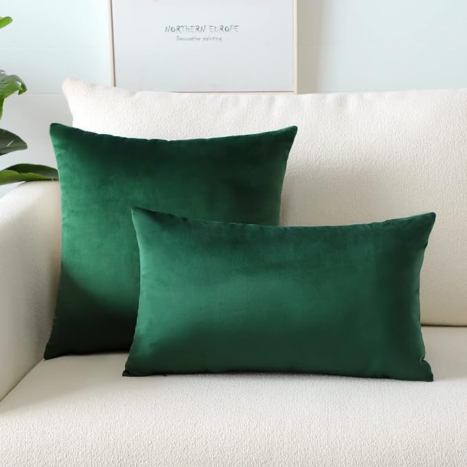 Artscope Luxury Velvet Pillow Covers Super Soft Decorative Square Throw Pillow Covers Case Cushion Covers for Sofa Couch Bedroom Car Decor 20x20 Inch Army Green