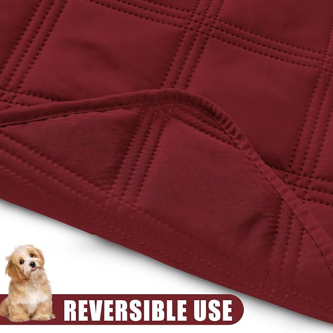 Smiry Waterproof Dog Bed Cover, Reversible Pet Blanket for Sofa Couch | Soft Washable Dog Blanket, Leakproof Couch Cover for Dogs Cats & Furniture Protection, 40x80, Wine Red/Wine Red