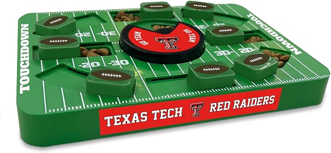 Pets First NCAA Texas TECH Large Puzzle Toy - Interactive Dog Treat and Slow Feeding Toy