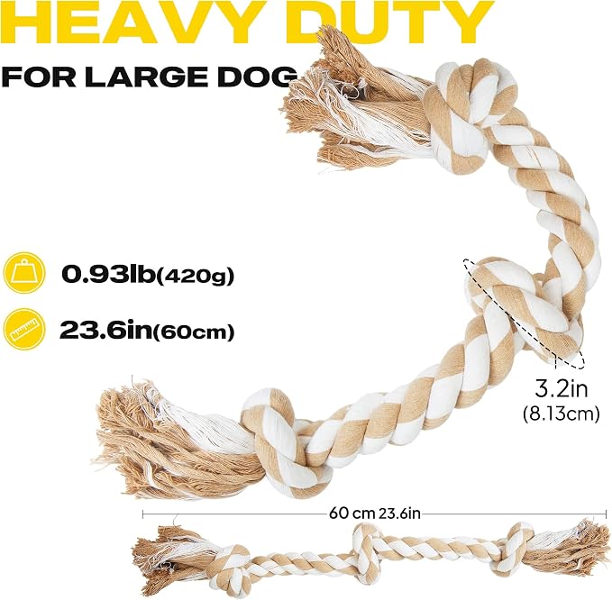 Fida Dog Rope Toys for Medium Large Dogs, Chew Toys for Aggressive Chewers